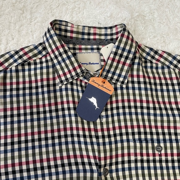 Tommy Bahama Multicolor Plaid Button Down Shirt - Picture 3 of 12